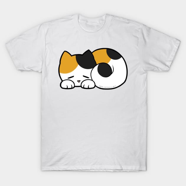 Sleepy Cat - Calico T-Shirt by MissOstrich